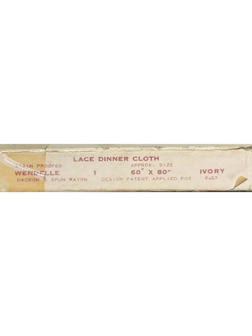 Vtg NOS Scranton Wendelle Lace Dinner Cloth 60